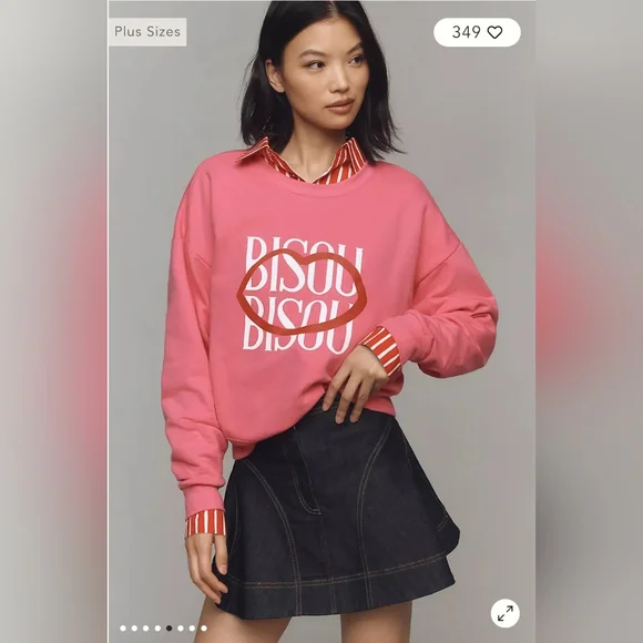 NWT 💋 💋 Bisou Bisou Sweatshirt by Jordan Nickson, size XS - Picture 5 of 13